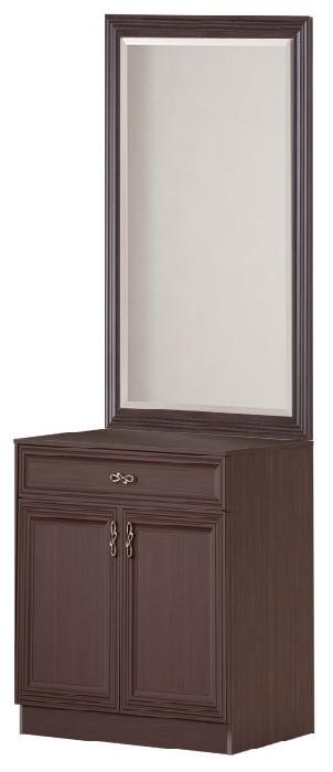Тумба с зеркалом Лира 59 (Цвет корпуса:дуб нортон темный, цвет фасада:дуб нортон темный (Яна) )