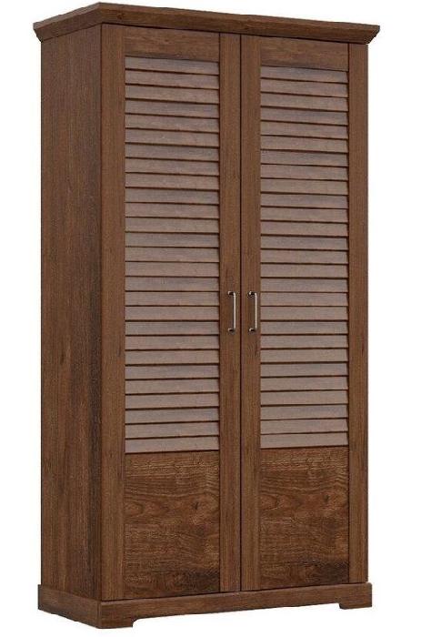 Шкаф Кантри (112) двухдверный (орех рибек темный, орех рибек темный,(СБК))