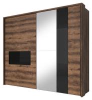 Шкаф-купе-2D typ 19 Indira (2 двери) (Материал дверей:МДФ-стекло-зеркало, цвет дверей:дуб монастери-черное, цвет каркаса:дуб монастери (Helvetia) ) в Севастополе от производителя 