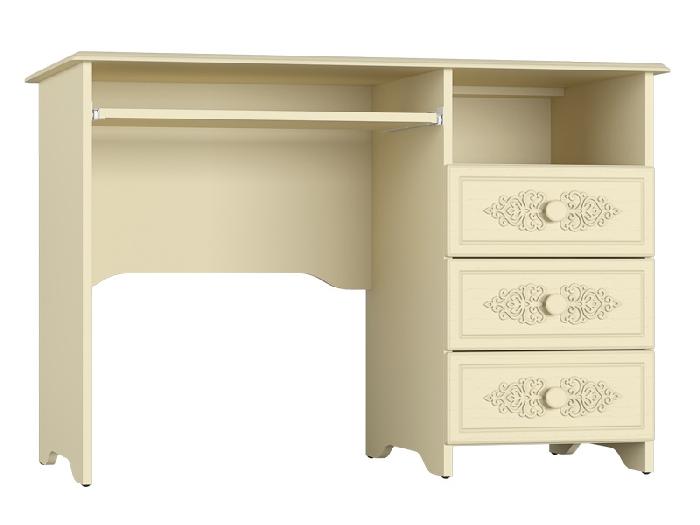 Стол компьютерный Ассоль плюс АС-241К  (лдсп, лдсп-ваниль,  ваниль, ваниль (Компасс) )