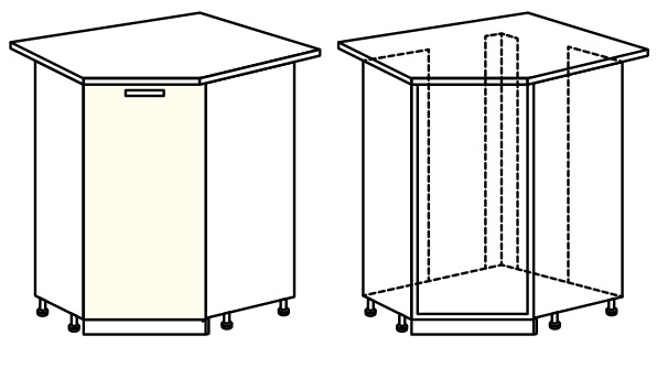 Фото Кухня Диана-4 (ЛДСП) шкаф-стол 860 (ШНУ-1) от производителя Фант-мебель в Севастополе по цене 2 960 ₽