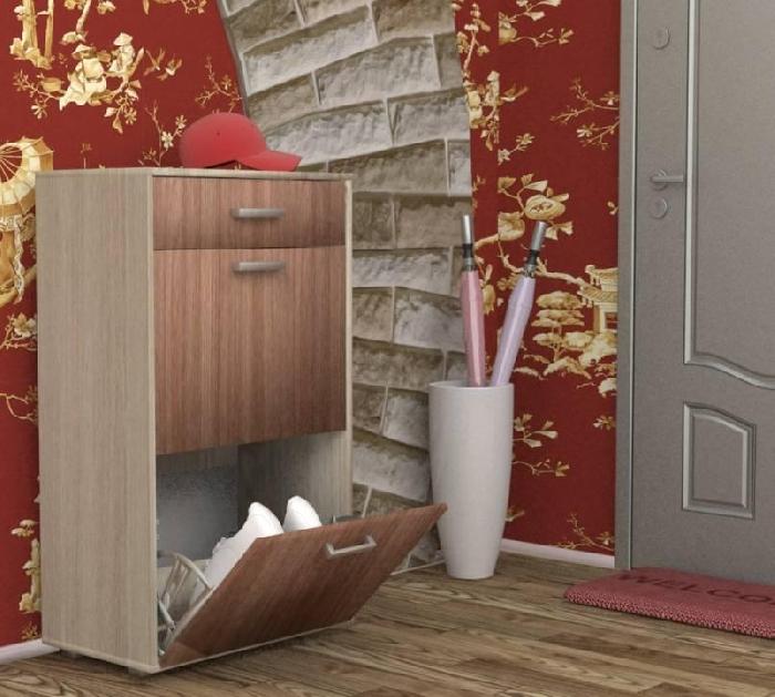 Обувница ОБ-2 (ясень шимо светлый, ясень шимо темный (Пирамида) ) Обувница ОБ-2 (ясень шимо светлый, ясень шимо темный (Пирамида) )