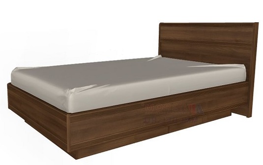 Кровать двуспальная Карина КР-1003 (СМ 160х200) с подъемным механизмом ( 160х200 , ЛДСП/МДФ , акация молдау , с подъемным мех. , с коробом , без матраса (Лером) )