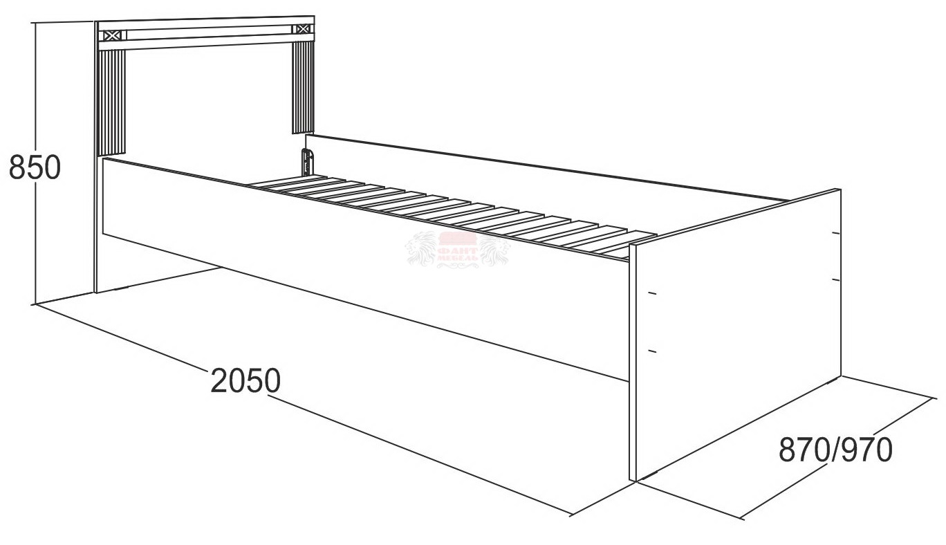 Фото Кровать односпальная Ольга-18 (СМ 80х200) с основанием от производителя Фант-мебель в Севастополе по цене 5 780 ₽