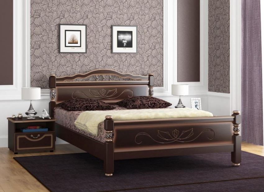 Фото Кровать двуспальная Карина-5 (СМ 140х200) без основания с универсальными царгами от производителя Браво-мебель в Севастополе по цене 17&nbsp;530 ₽