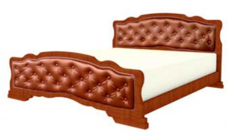 Фото Кровать двуспальная Карина-10 (СМ 160х200) с элементами экокожи, без основания с универсальными царг от производителя Браво-мебель в Севастополе по цене 20 370 ₽