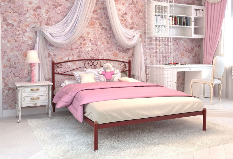 Фото Кровать двуспальная Каролина (СМ 140х200) трубка металл от производителя Милсон в Севастополе по цене 12 790 ₽