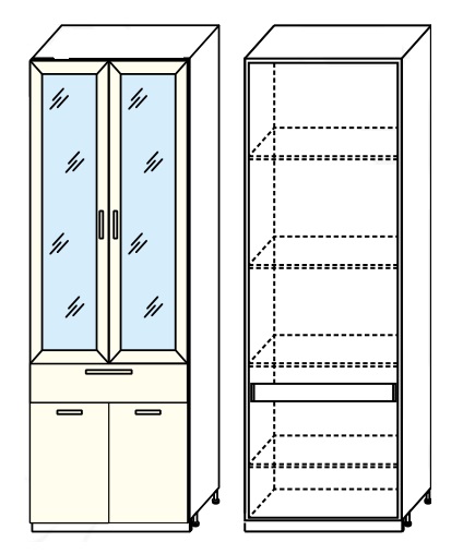 Фото Кухня Диана-4 (ЛДСП) шкаф 800 (ШП-2) от производителя Фант-мебель в Севастополе по цене 11 530 ₽