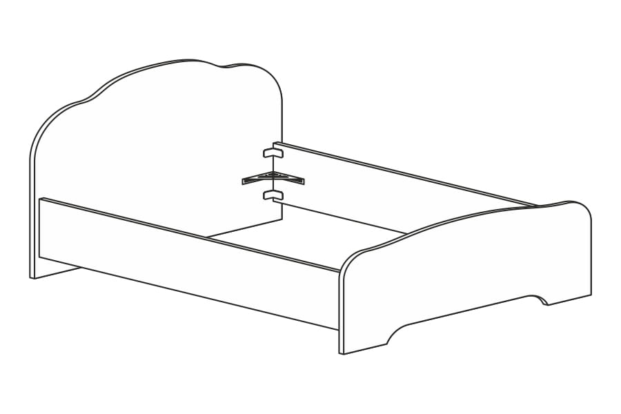 Фото Кровать односпальная Кэт-2 Эвита (СМ 120х200) не комплектуется настилом от производителя Диал в Севастополе по цене 12 320 ₽