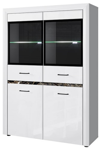 Фото Шкаф с витриной 2V2D ВайтБлек (WhitBlack) от производителя Анрэкс в Севастополе по цене 33 870 ₽