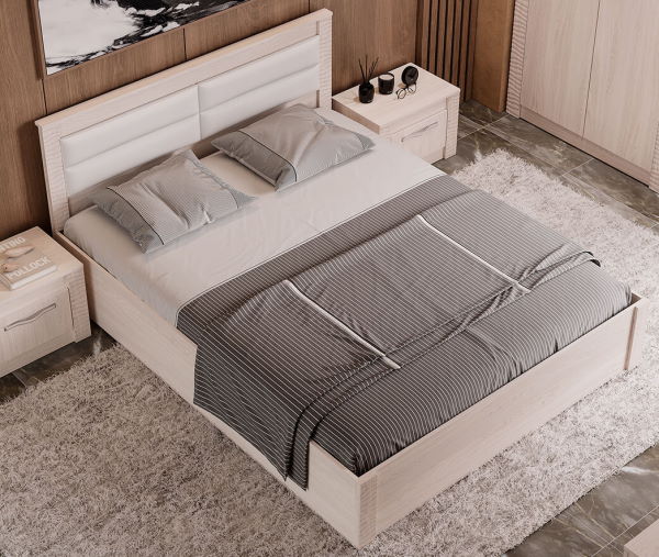 Фото Кровать двуспальная Монако КР-16 (СМ 160х200) с основанием (Мебелони) от производителя Мебелони в Севастополе по цене 11 850 ₽