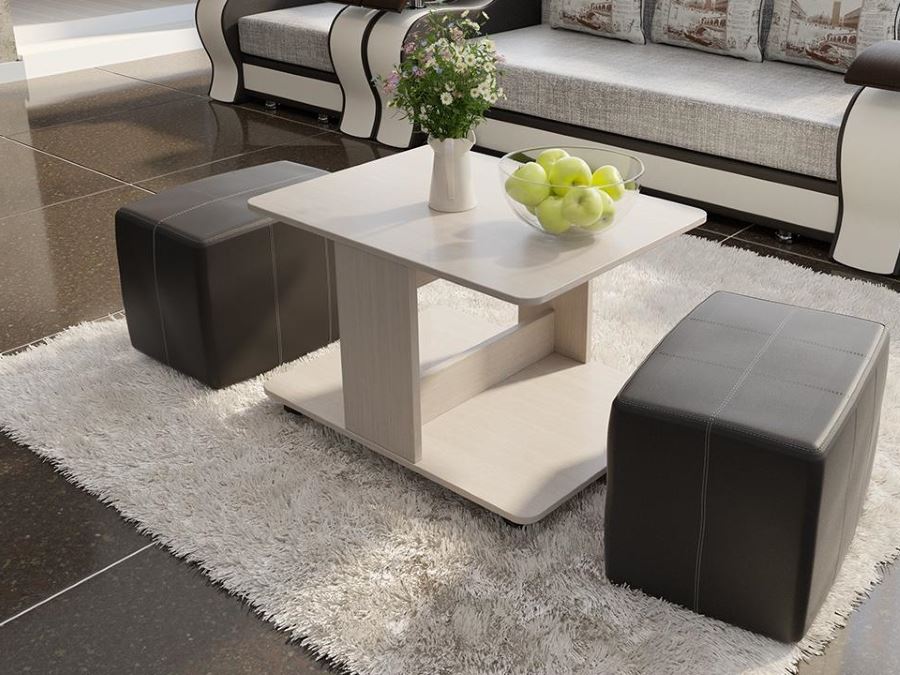 Фото Стол журнальный Капри с пуфиками от производителя ТриЯ в Севастополе по цене 9&nbsp;160 ₽