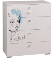 Комод Гламур  (белый-белый глянец (Мебельсон) ) в Севастополе от производителя 