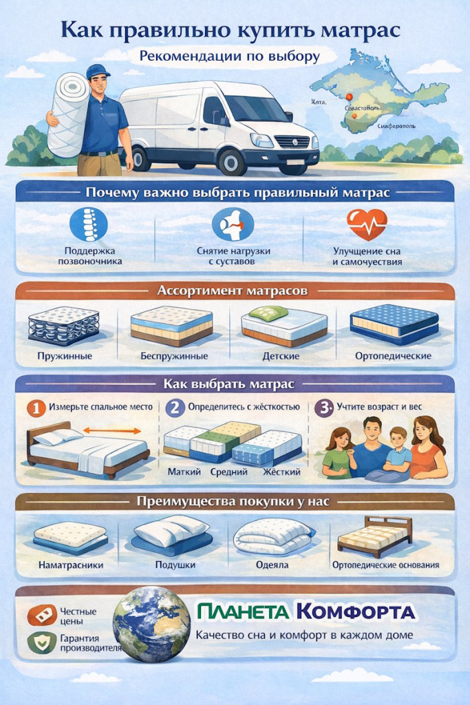 Как купить матрас в интернет магазине Планета Комфорта Севастополь