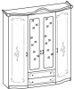 Фото Шкаф Сильвия (190) четырехдверный от производителя Ставрополь Мебель в Севастополе по цене 32&nbsp;170 ₽